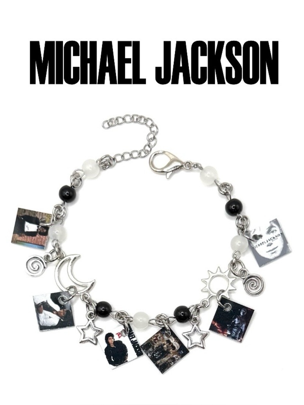 Michael Jackson Mini Album Charm Bracelet | Thriller, Bad, Dangerous